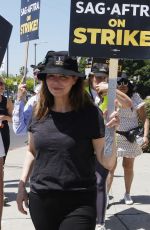 JEANNE TROPPLEHORN at SAG-AFTRA and WGA Strike at Paramount Studios in Hollywood 08/04/2023