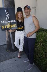JENNIFER LEE LAKS at SAG-AFTRA and WGA Strike at Warner Brothers Studios in Burbank 08/18/2023
