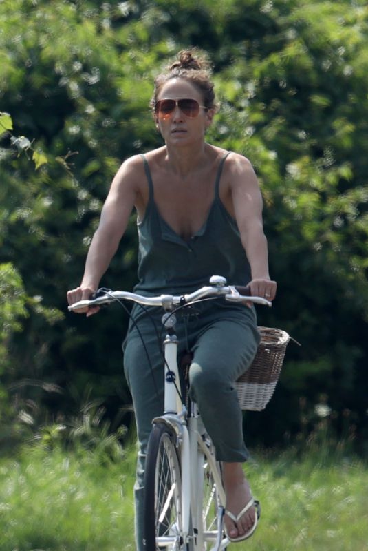 JENNIFER LOPEZ on a Bike Ride in The Hamptons 08/02/2023