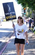 JERI RYAN at Sag Strike at Disney Studios in Burbank 08/18/2023