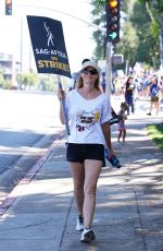 JERI RYAN at Sag Strike at Disney Studios in Burbank 08/18/2023