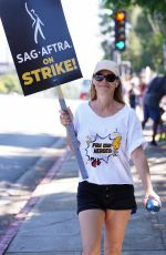 JERI RYAN at Sag Strike at Disney Studios in Burbank 08/18/2023
