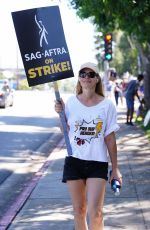 JERI RYAN at Sag Strike at Disney Studios in Burbank 08/18/2023