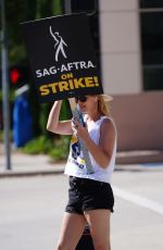 JERI RYAN at SAG Strike at Warner Brothers Studios in Burbank 08/16/2023