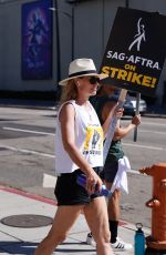 JERI RYAN at SAG Strike at Warner Brothers Studios in Burbank 08/16/2023