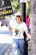 JERI RYAN at SAG Strike at Warner Brothers Studios in Burbank 08/26/2023