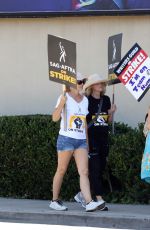 JERI RYAN SAG-AFTRA Strike at Warner Bros. in Los Angeles 08/15/2023