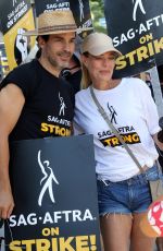 JERI RYAN Showing Her Support at SAG-AFTRA Strike at Universal in Los Angeles 08/04/2023
