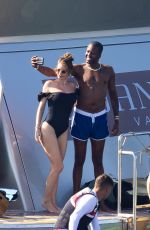 JESS GLYNNE, CHLOE SIMS and BARBARA MEIER at a Yacht in Ibiza 08/17/2023