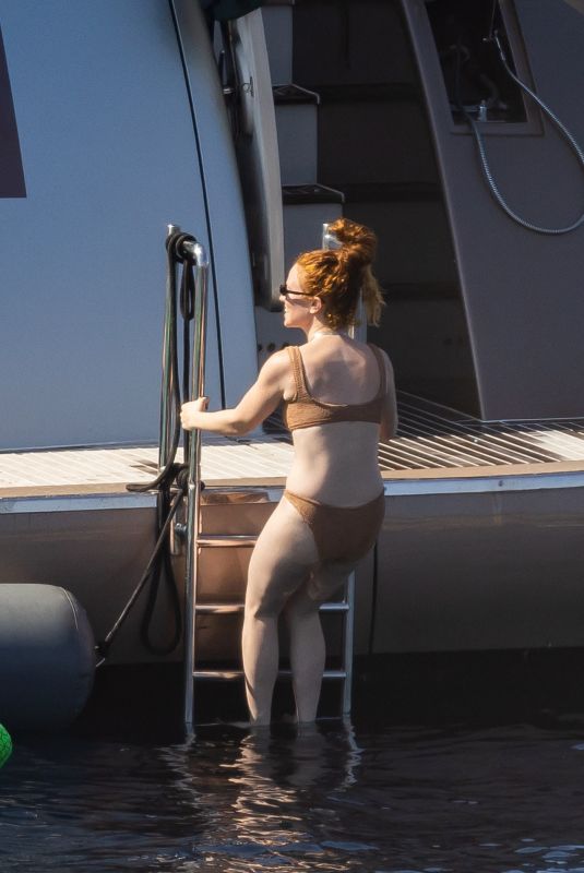 JESS GLYNNE, CHLOE SIMS and BARBARA MEIER at a Yacht in Ibiza 08/17/2023