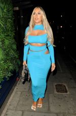 JESS HARDING Arrives at Bagatelle Mayfair in London 08/13/2023