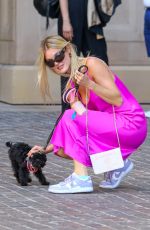 JOY CORRIGAN Out Shopping with Her Dog in Beverly Hills 08/01/2023