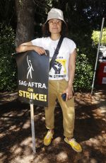 JUDY REYES at SAG-AFTRA and WGA Strike at Warner Brothers Studios in Burbank 08/18/2023
