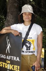 JUDY REYES at SAG-AFTRA and WGA Strike at Warner Brothers Studios in Burbank 08/18/2023