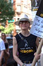 JULIANNA MARGUILES at WGA and SAG-AFTRA Picket Line in New York 08/09/2023