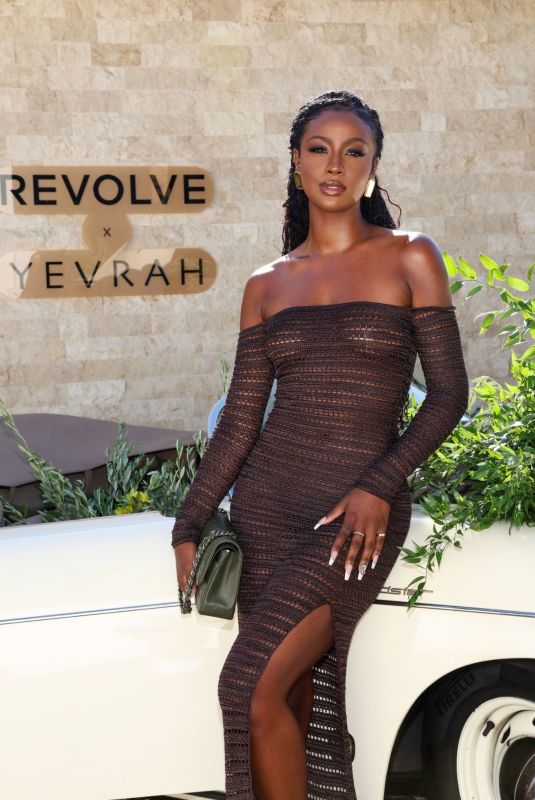 JUSTINE SKYE at Revolve x Yevrah Awim Launch Party in Hollywood 08/15/203