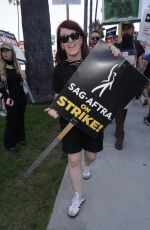 KATE FLANNERY at SAG-Aftra and WGA Picket Line at Netflix Offices in Los Angeles 08/14/2023