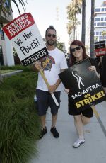 KATE FLANNERY at SAG-Aftra and WGA Picket Line at Netflix Offices in Los Angeles 08/14/2023