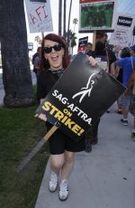 KATE FLANNERY at SAG-Aftra and WGA Picket Line at Netflix Offices in Los Angeles 08/14/2023