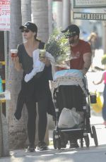 KATHERINE SCHWARZENEGGER and Chris Pratt Out with Their Baby in Los Angeles 08/27/2023
