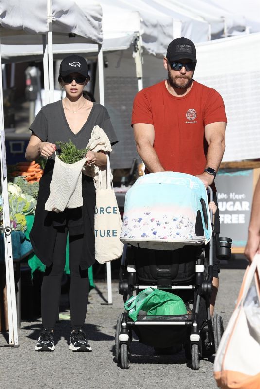 KATHERINE SCHWARZENEGGER and Chris Pratt Out with Their Baby in Los Angeles 08/27/2023