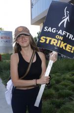 KATHRYN COCHRANE at SAG-Aftra and WGA Picket Line at Netflix Offices in Los Angeles 08/14/2023