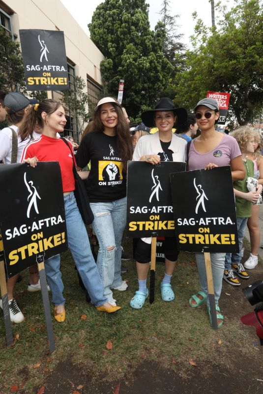 KATIE CASSIDY and WILLA HOLLAND at Picket Line at Warner Brothers Studios in Burbank 08/11/2023