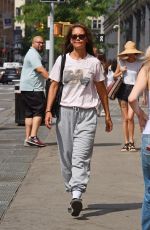KATIE HOLMES in a Gray Sweatpants and a White T-shirt Out in New York 08/05/2023