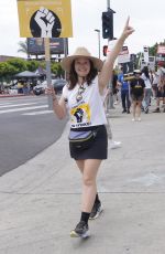 KATIE LOWES at Sag Strike at Paramount Studios and Netflix in Hollywood 08/09/2023