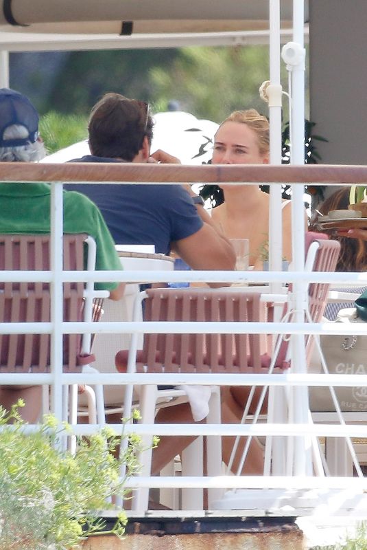 KIMBERLEY GARNER and Andreas Anthis on a Lunch Date in Saint-Tropez 07/31/2023