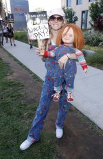 KYRA GARDNER, HANNAH MAY CUMMING and BARBARA CRAMPTON at SAG-Aftra and WGA Picket Line in Los Angeles 08/14/2023
