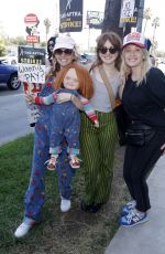KYRA GARDNER, HANNAH MAY CUMMING and BARBARA CRAMPTON at SAG-Aftra and WGA Picket Line in Los Angeles 08/14/2023
