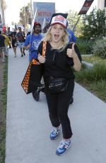 KYRA GARDNER, HANNAH MAY CUMMING and BARBARA CRAMPTON at SAG-Aftra and WGA Picket Line in Los Angeles 08/14/2023