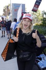 KYRA GARDNER, HANNAH MAY CUMMING and BARBARA CRAMPTON at SAG-Aftra and WGA Picket Line in Los Angeles 08/14/2023