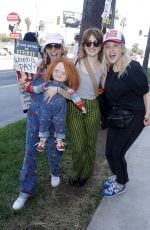 KYRA GARDNER, HANNAH MAY CUMMING and BARBARA CRAMPTON at SAG-Aftra and WGA Picket Line in Los Angeles 08/14/2023