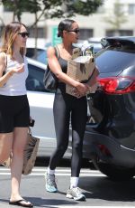 LAURA HARRIER and ALYCIA DEBNAM-CAREY Shopping at Erewhon Market in Los Angeles 08/04/2023