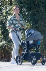 LAUREN PARSEKIAN Out with Her Baby in Los Angeles 08/18/2023