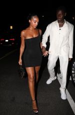 LORI HARVEY and Damson Idris on a Date Night at Giorgio Baldi in Santa Monica 08/15/2023