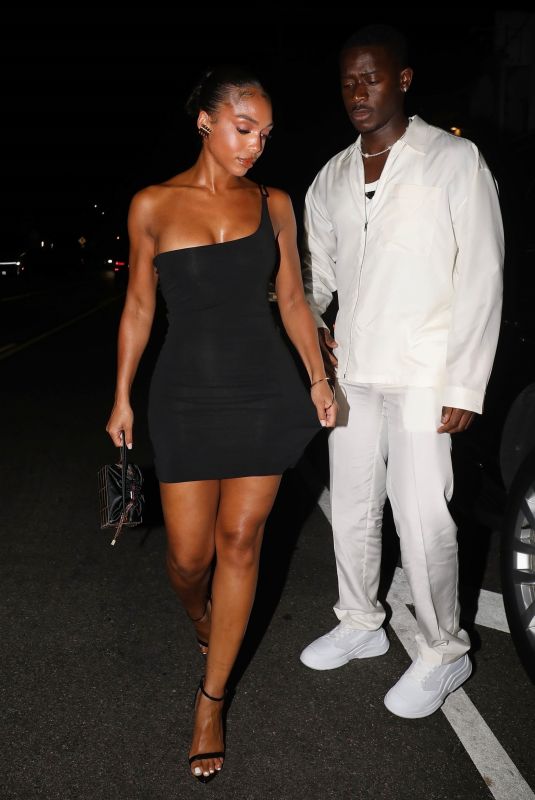 LORI HARVEY and Damson Idris on a Date Night at Giorgio Baldi in Santa Monica 08/15/2023