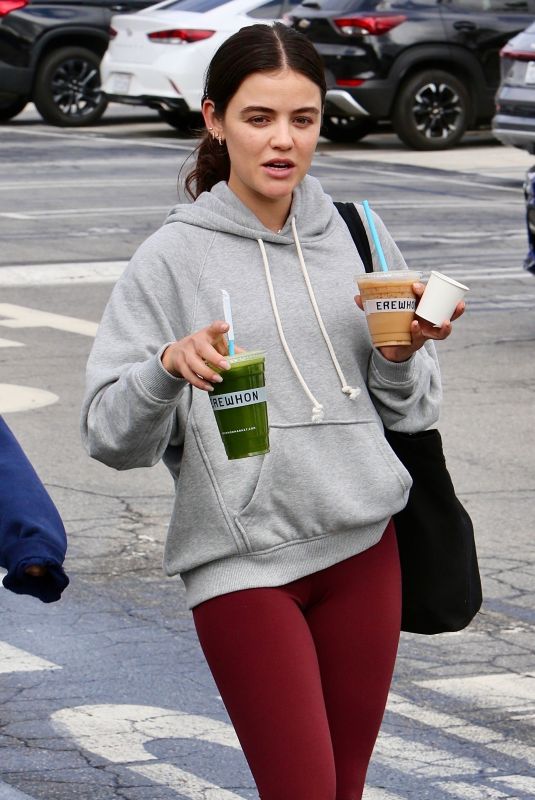 LUCY HALE Out for a Souble Smoothie at Erewhon in Studio City 08/21/2023