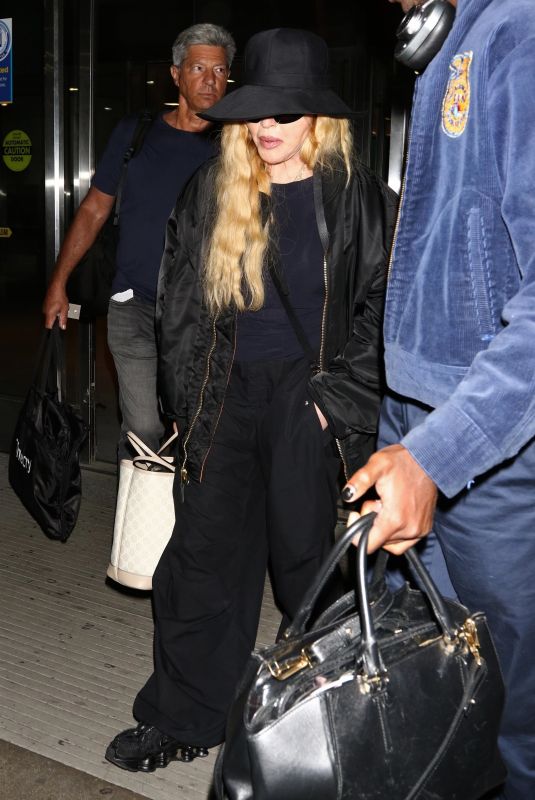 MADONNA Arrives at JFK Airport in New York 08/22/2023
