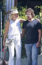 MALIN AKERMAN and Jack Donnelly Share a Kiss After Breakfast at All Time in Los Feliz 08/28/2023