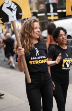 MARGARETA LEVIEVA at Sag-aftra and Wga Strike in New York 08/08/2023