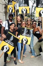 MARGARETA LEVIEVA at Sag-aftra and Wga Strike in New York 08/08/2023