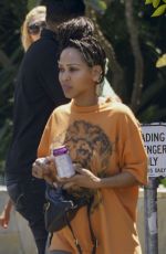 MEAGAN GOOD Leaves a Skincare Store on Melrose Place in West Hollywood 08/008/2023