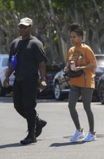 MEAGAN GOOD Leaves a Skincare Store on Melrose Place in West Hollywood 08/008/2023