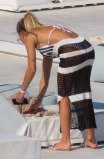 MEGAN BARTON HANSON in a White Bikini on Vacation in Mykonos 08/01/2023