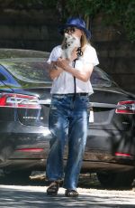 MICHELLE PFEIFFER Out with Her Dog in Brentwood 08/30/2023