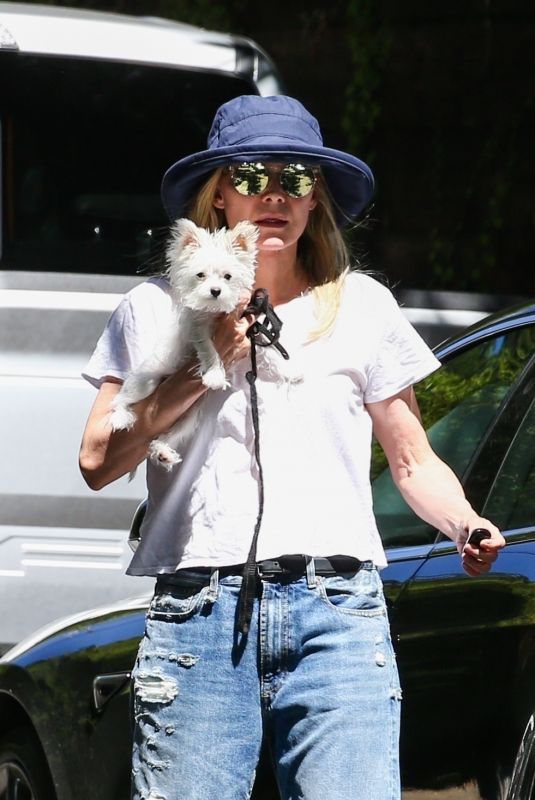 MICHELLE PFEIFFER Out with Her Dog in Brentwood 08/30/2023