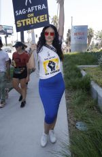 NATASHA BLASICK at SAG-Aftra and WGA Picket Line at Netflix Offices in Los Angeles 08/14/2023
